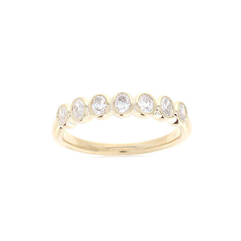 Ladies 14kt Yellow Gold 0.50cts Oval Diamond Wedding Band