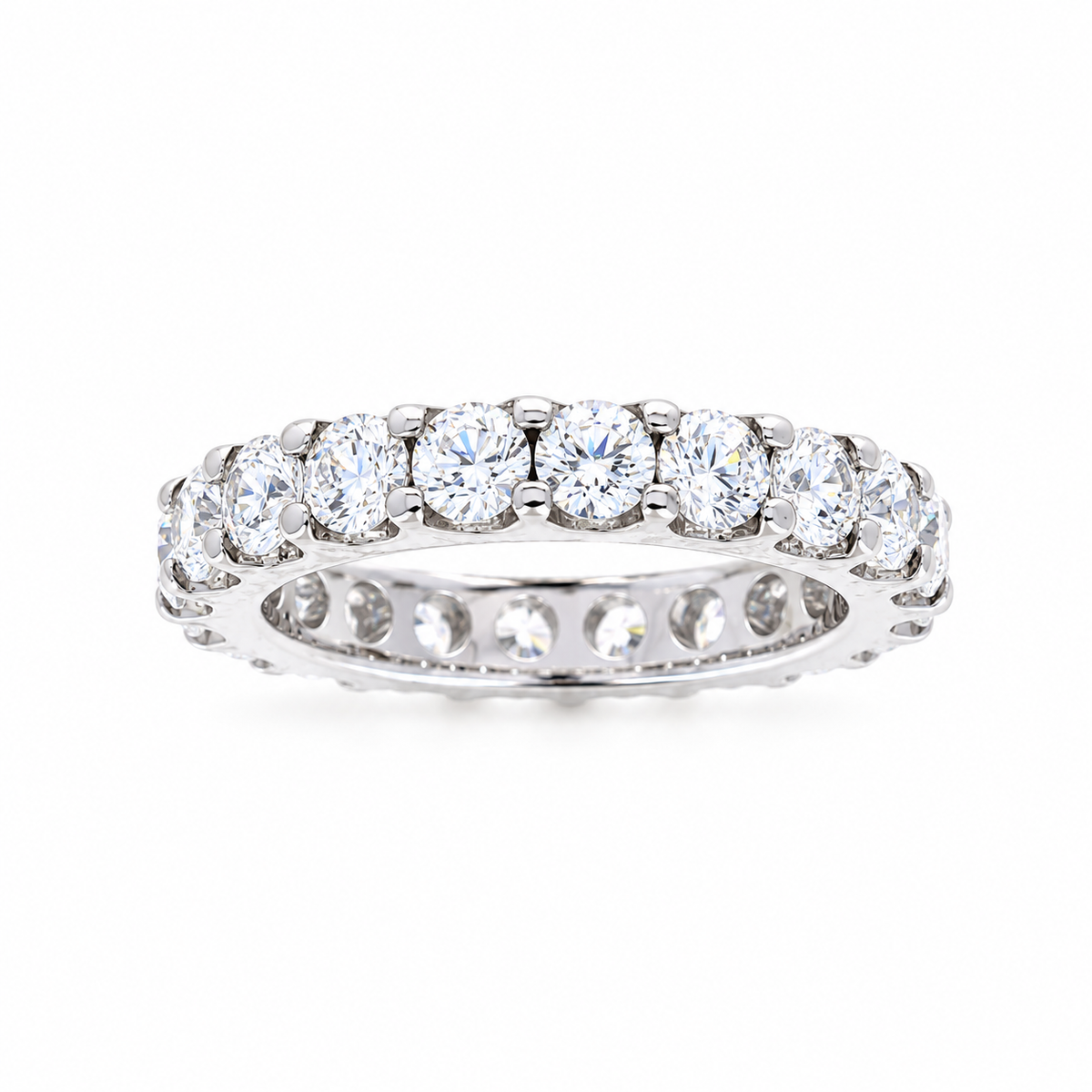 Ladies 14kt White Gold 2.50cts Diamond Eternity Wedding Band