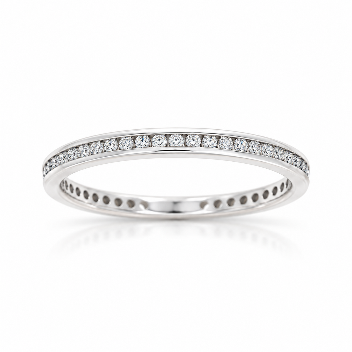 Ladies 14kt White Gold 0.25cts Diamond Eternity Wedding Band