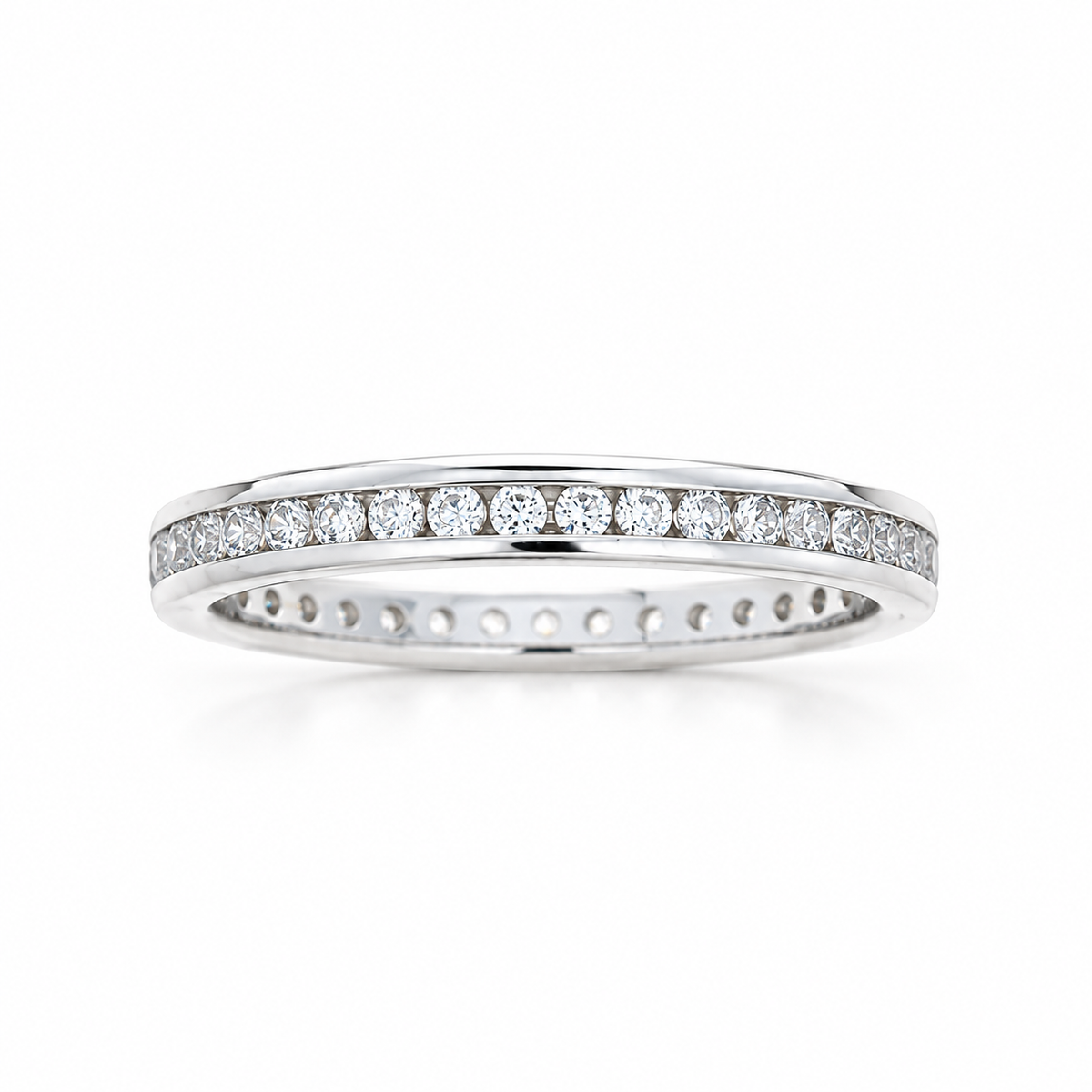 Ladies 14kt White Gold 0.50cts Diamond Eternity Wedding Band