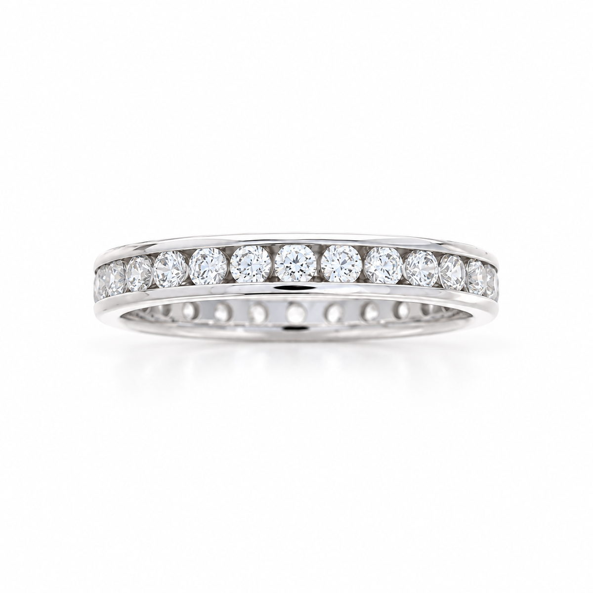 Ladies 14kt White Gold 1.00cts Diamond Eternity Wedding Band