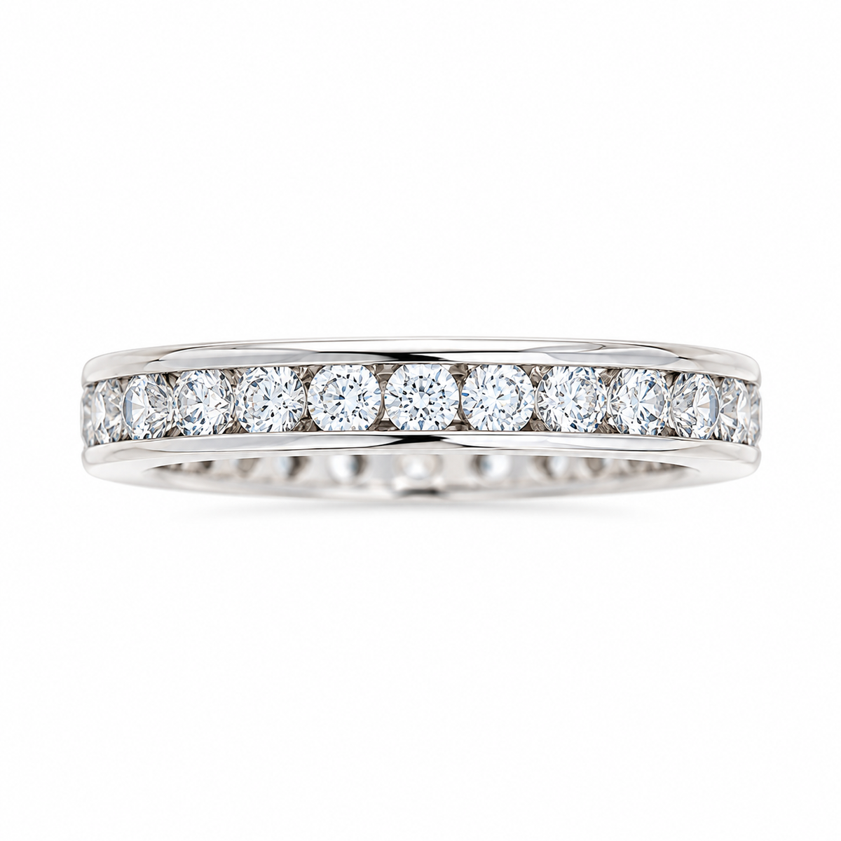 Ladies 14kt White Gold 1.50cts Diamond Eternity Wedding Band
