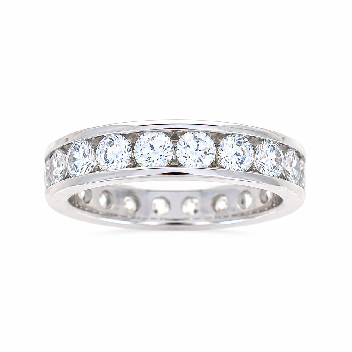 Ladies 14kt White Gold 2.00cts Diamond Eternity Wedding Band