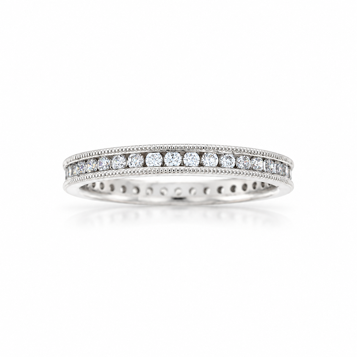 Ladies 14kt White Gold 0.50cts Diamond Eternity Wedding Band