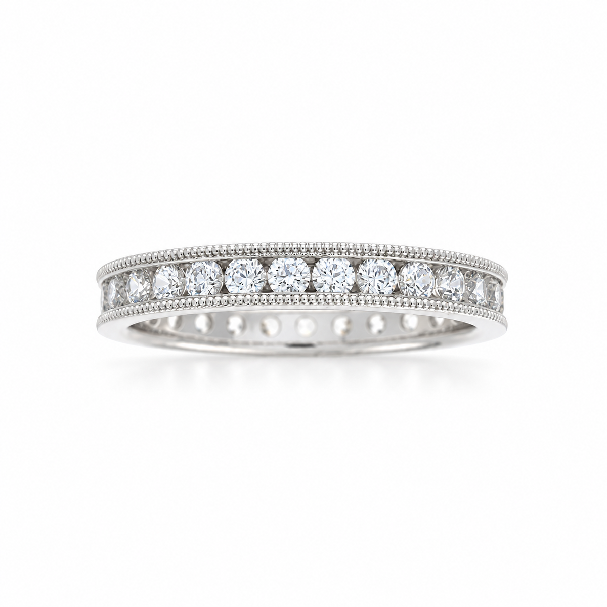 Ladies 14kt White Gold 1.00cts Diamond Eternity Wedding Band