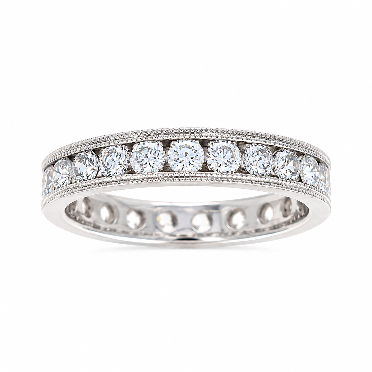 Ladies 14kt White Gold 1.50cts Diamond Eternity Wedding Band