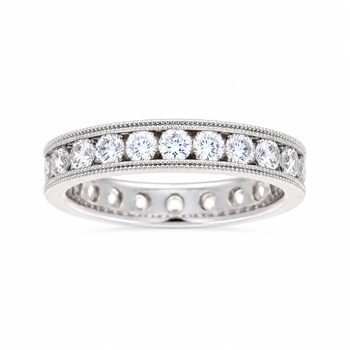 Ladies 14kt White Gold 2.00cts Diamond Eternity Wedding Band
