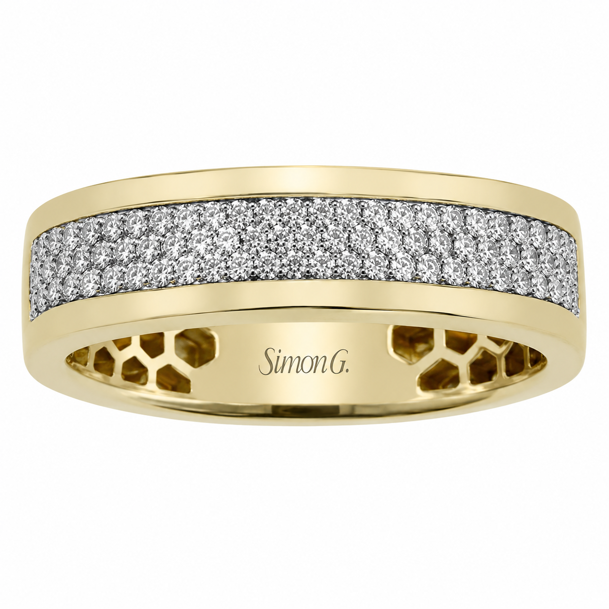 Mens 14kt Yellow Gold 0.71cts Diamond Wedding Band By Simon G