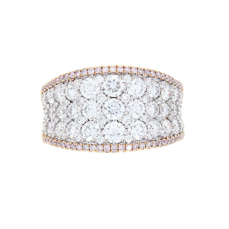 Ladies 18kt Rose and White Gold 2.23cts Diamond Ring By Simon G