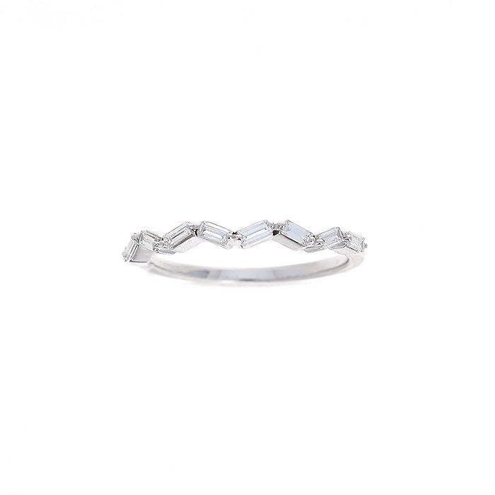 Ladies 14kt White Gold 0.26cts Baguette Diamond Wedding Band