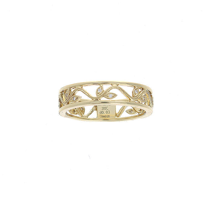 Ladies 18kt Yellow Gold 0.03cts Diamond Ring By Simon G
