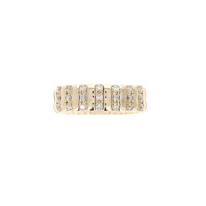 Ladies 14kt Yellow Gold 0.34cts Diamond Stretch Ring