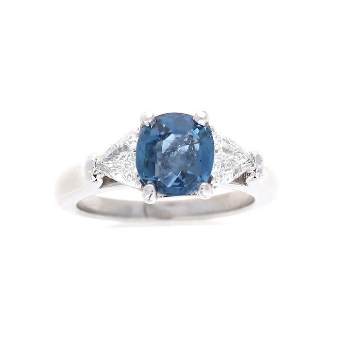 Ladies Platinum 1.88ct Blue Sapphire and 0.75cts Diamond Ring