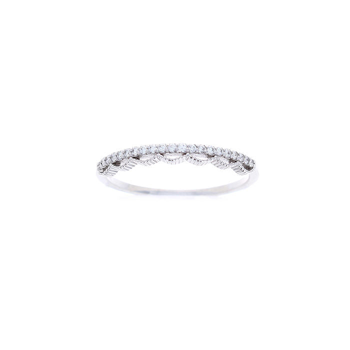 Ladies 14kt White Gold 0.11cts Diamond Wedding Band