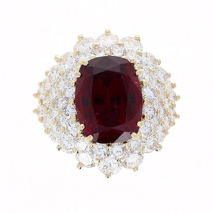 Ladies 18kt Yellow Gold 7.20ct Tourmaline and 4.58cts Diamond Ring