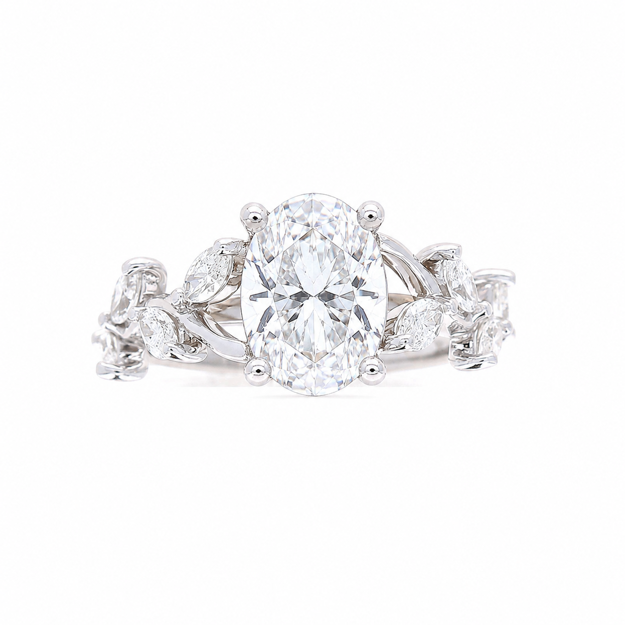 Ladies 14kt White Gold 0.69cts Marquise Diamond Engagement Ring Setting