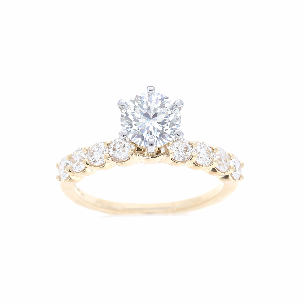 Ladies 14kt Yellow and White Gold 0.67cts Diamond Engagement Ring Setting