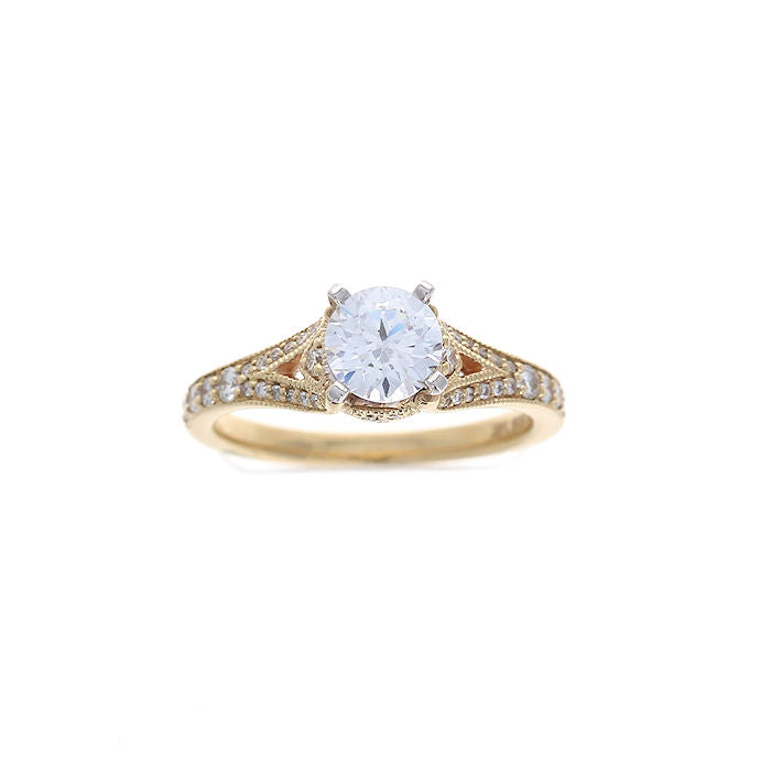 Ladies 14kt Yellow Gold 0.31cts Diamond Engagement Ring Setting