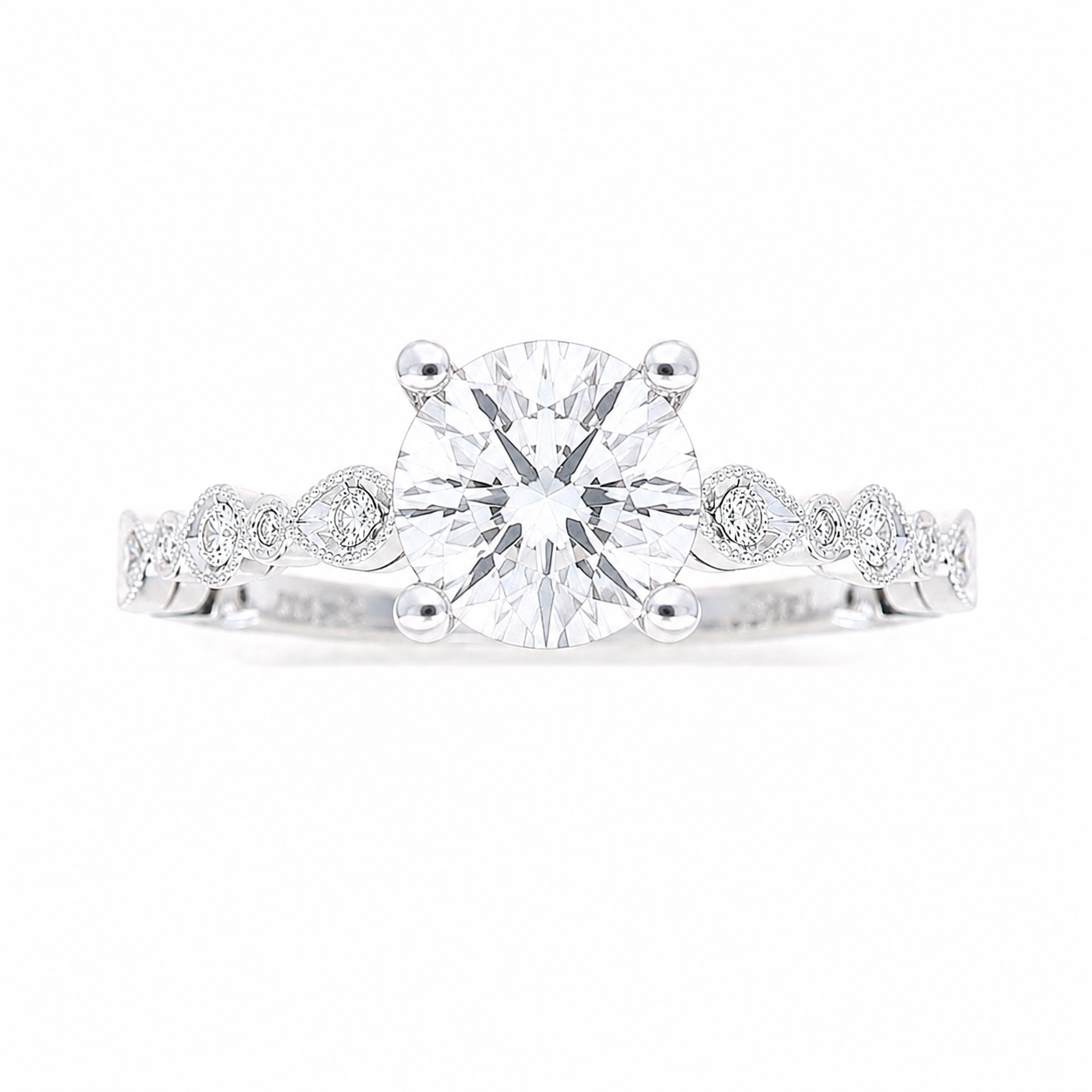 Ladies 14kt White Gold 0.12cts Diamond Engagement Ring Setting