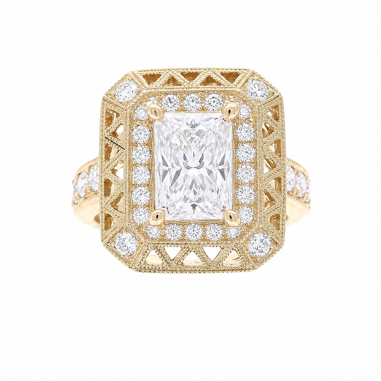 Ladies 14kt Yellow Gold 0.76cts Diamond Engagement Ring Setting