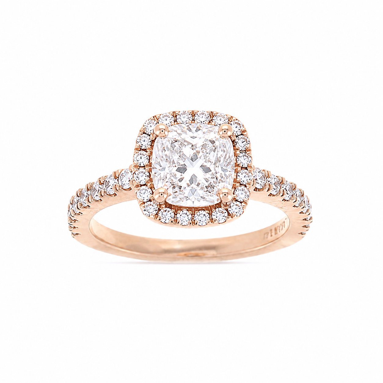 Ladies 14kt Rose Gold 0.45cts Diamond Engagement Ring Setting