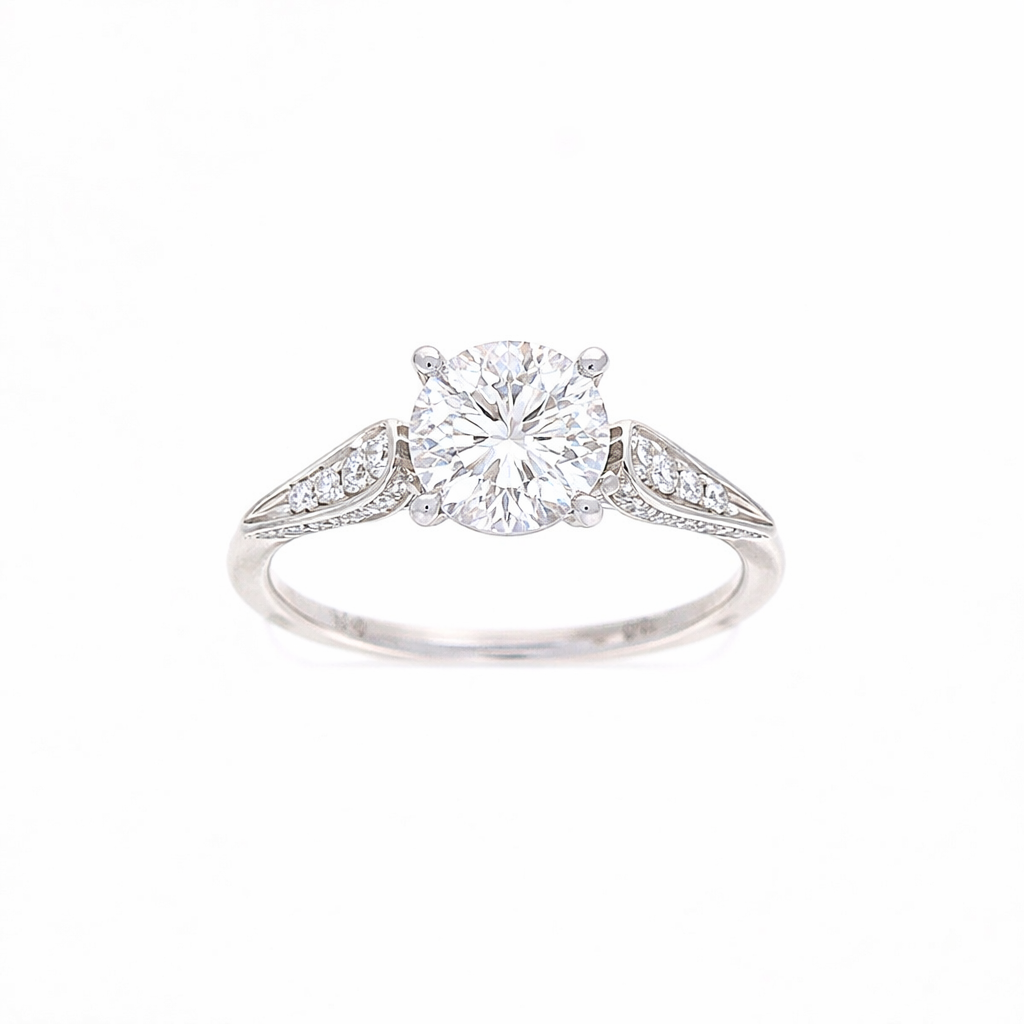 Ladies 18kt White Gold 0.26cts Diamond Engagement Setting By Simon G