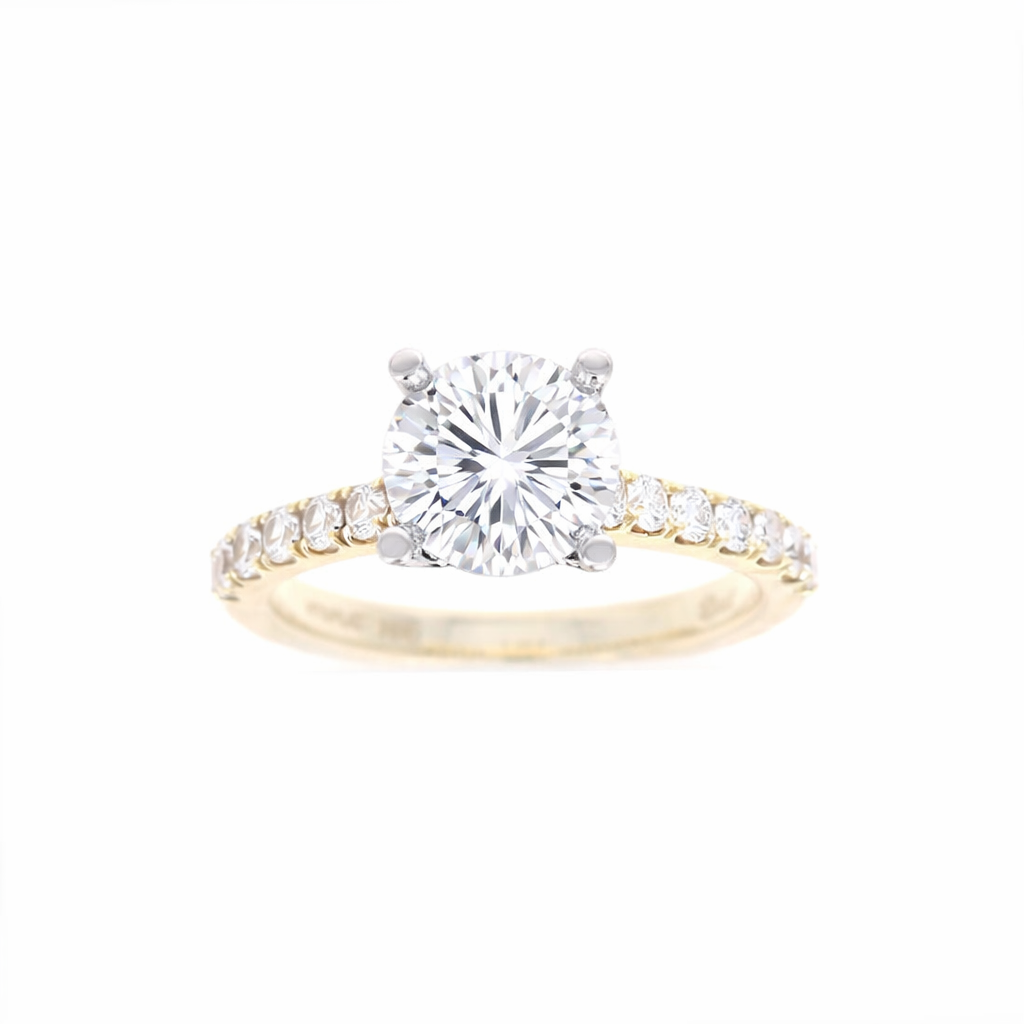 Ladies 14kt Yellow and White Gold 0.36cts Diamond Engagement Ring Setting