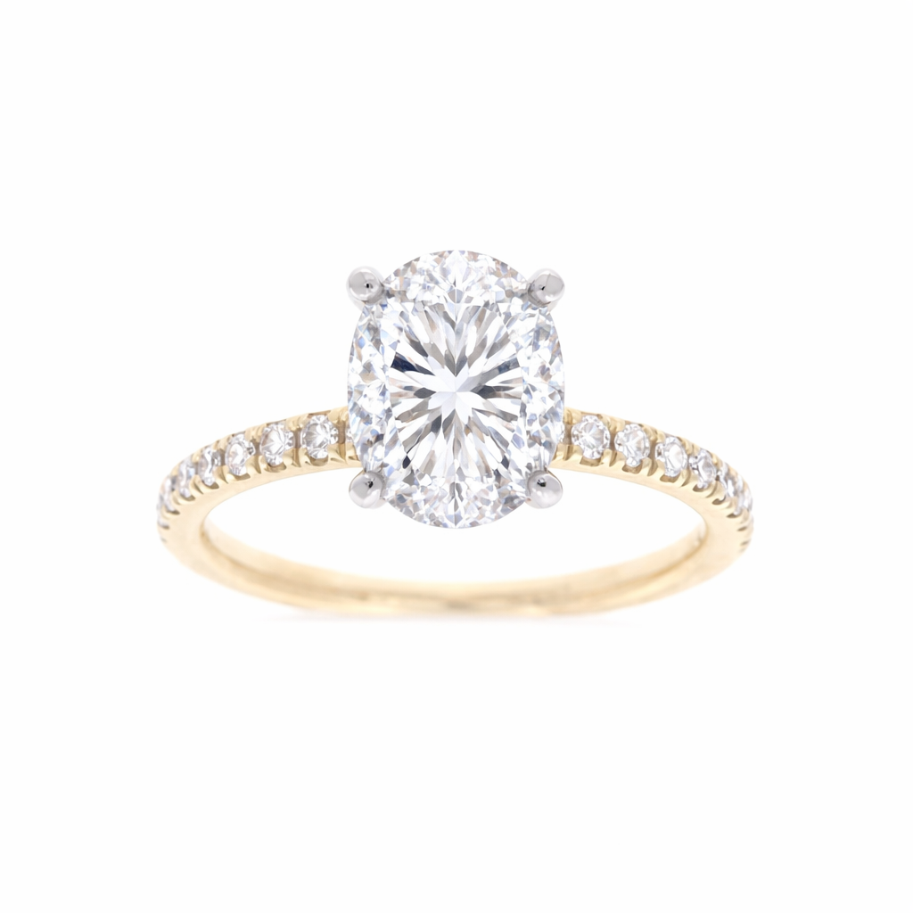 Ladies 14kt Yellow and White Gold 0.33cts Diamond Engagement Ring Setting