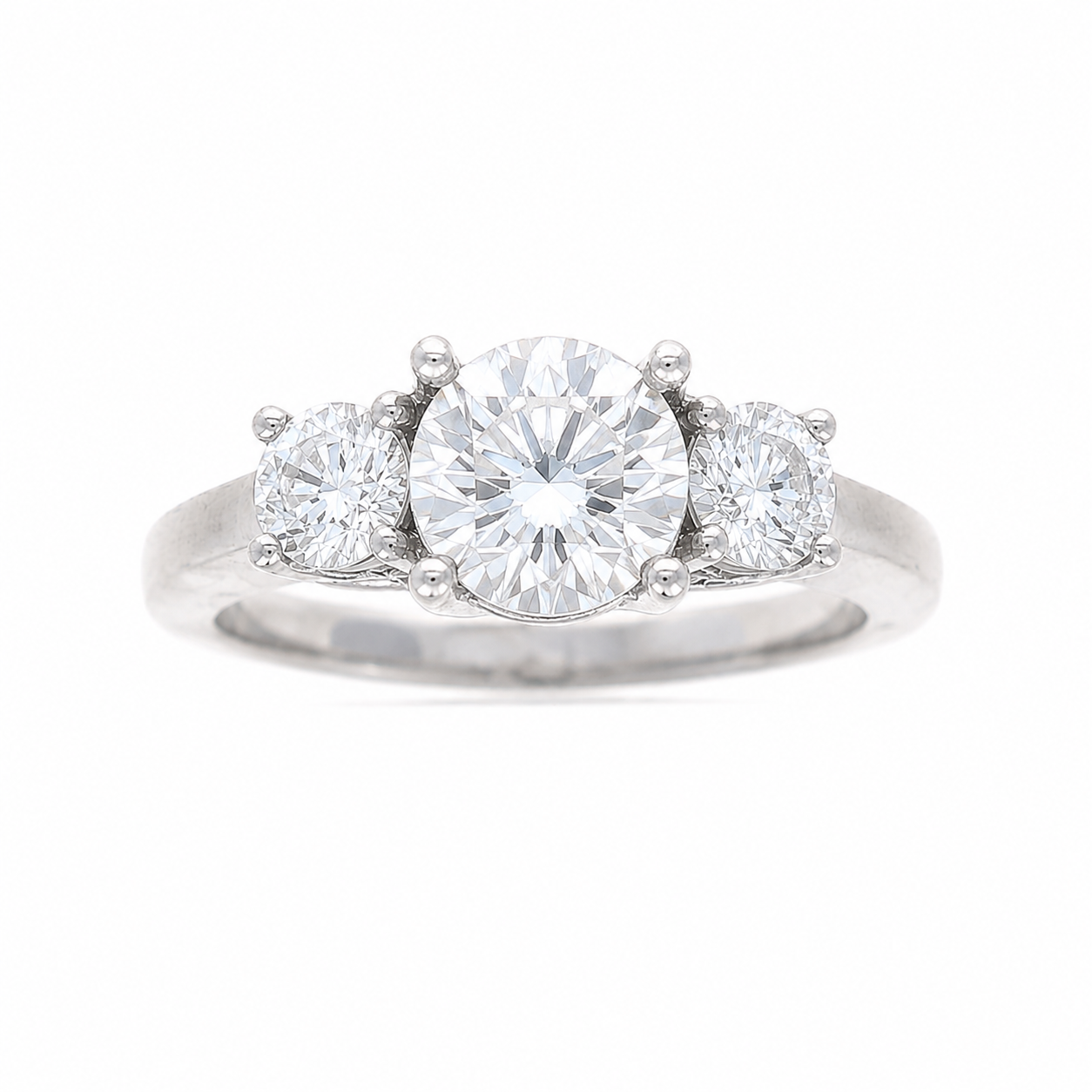 Ladies Platinum 0.59cts Diamond Three Stone Engagement Ring Setting