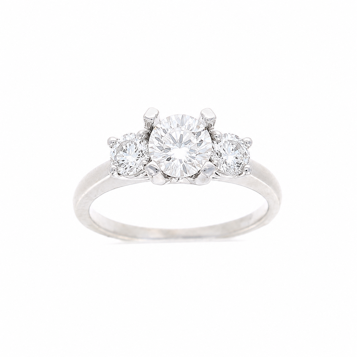 Ladies Platinum 0.46cts Three Stone Diamond Engagement Ring Setting