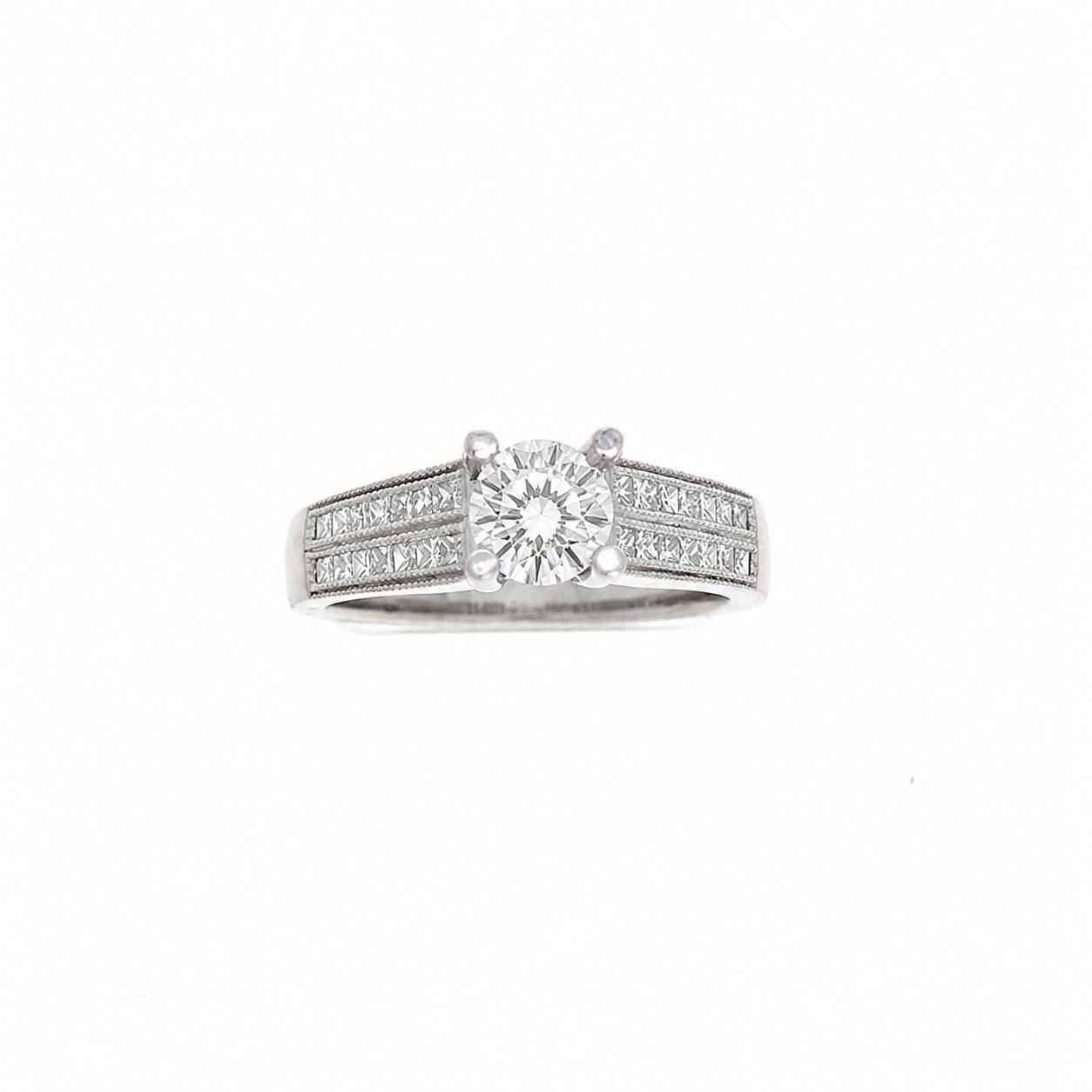 Ladies Platinum 0.43cts Princess Cut Diamond Engagement Ring Setting