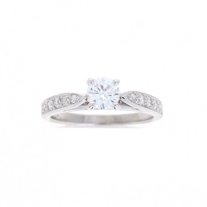 Ladies Platinum 0.42ct Round and 0.18cts Diamond Engagement Ring