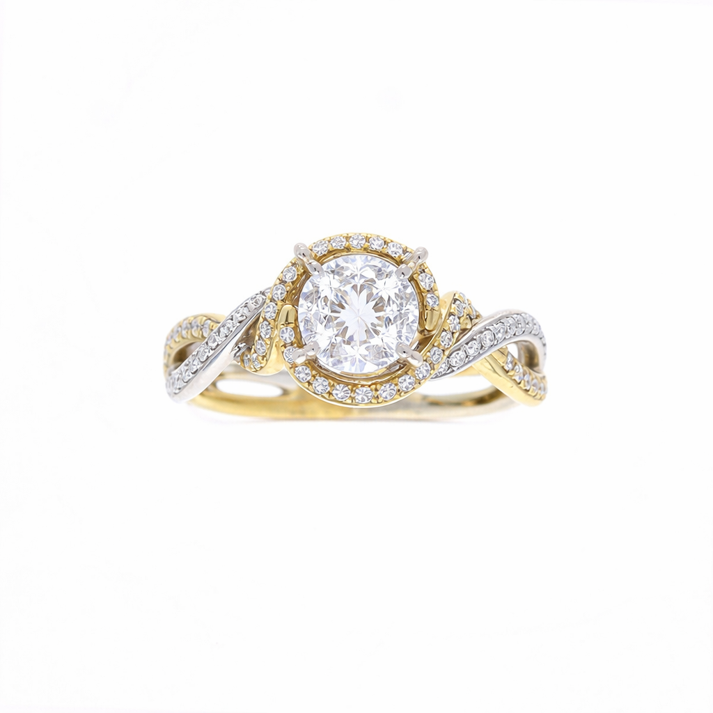 Ladies 18kt Two Tone 0.24cts Diamond Engagement Ring Setting By Simon G
