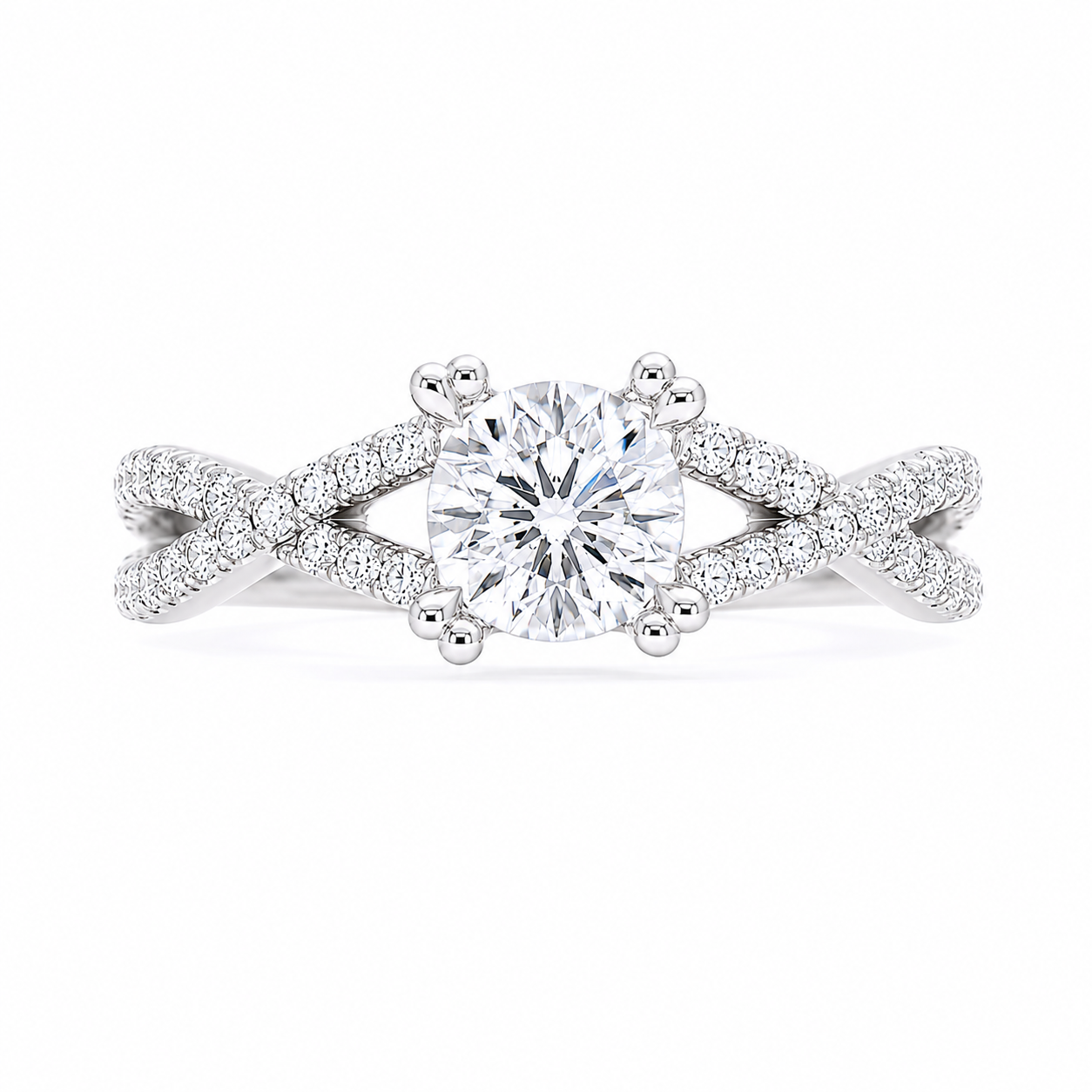 Ladies 14kt White Gold Diamond Engagement Ring Setting
