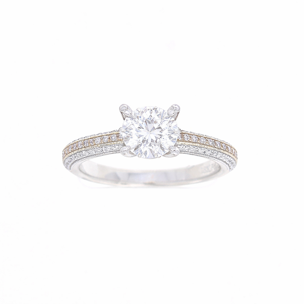 Ladies 18kt White and Rose Gold 0.48cts Diamond Engagement Ring Setting