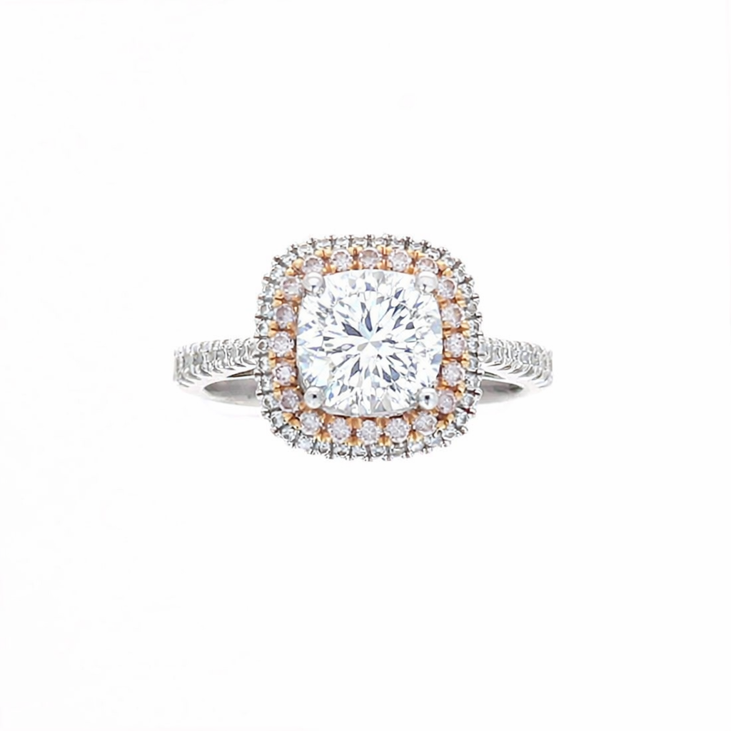 Ladies 18kt White and Rose Gold 0.43cts Diamond Engagement Ring Setting