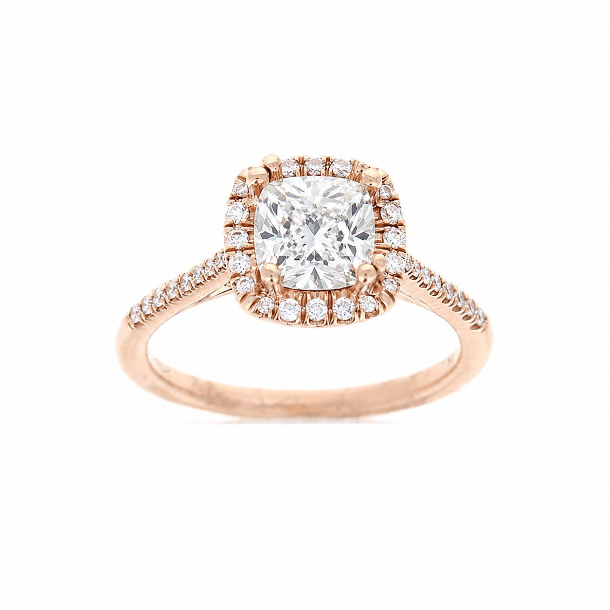 Ladies 14kt Rose Gold 0.17cts Diamond Engagement Ring Setting