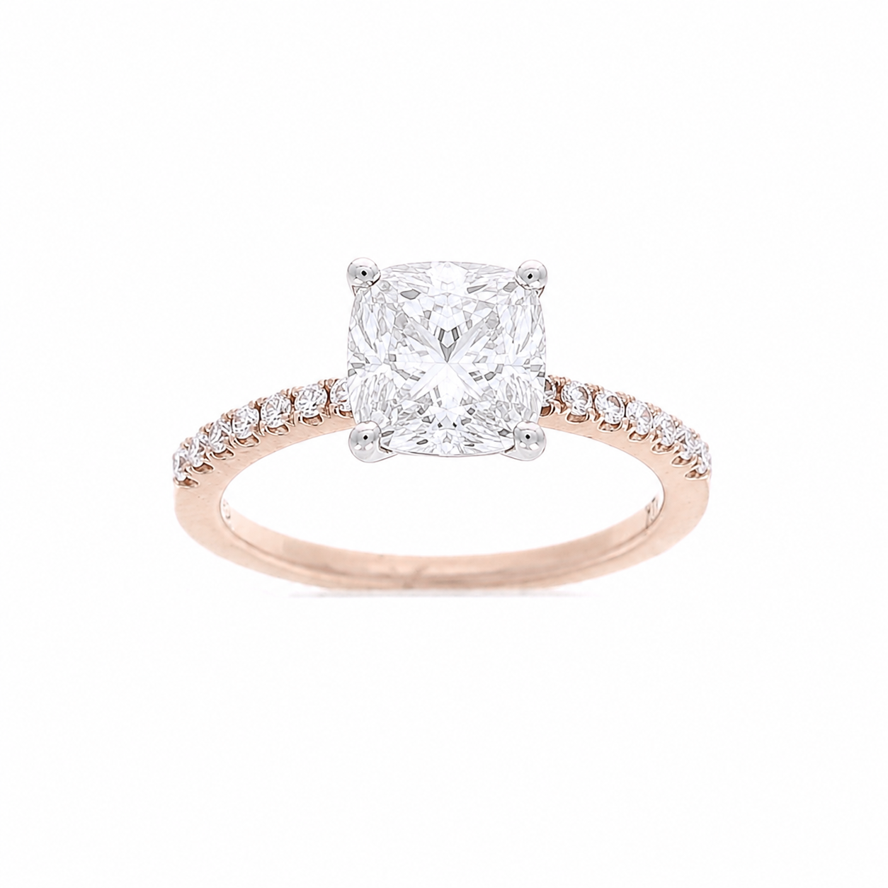 Ladies 14kt Rose Gold 0.16cts Diamond Engagement Ring Setting
