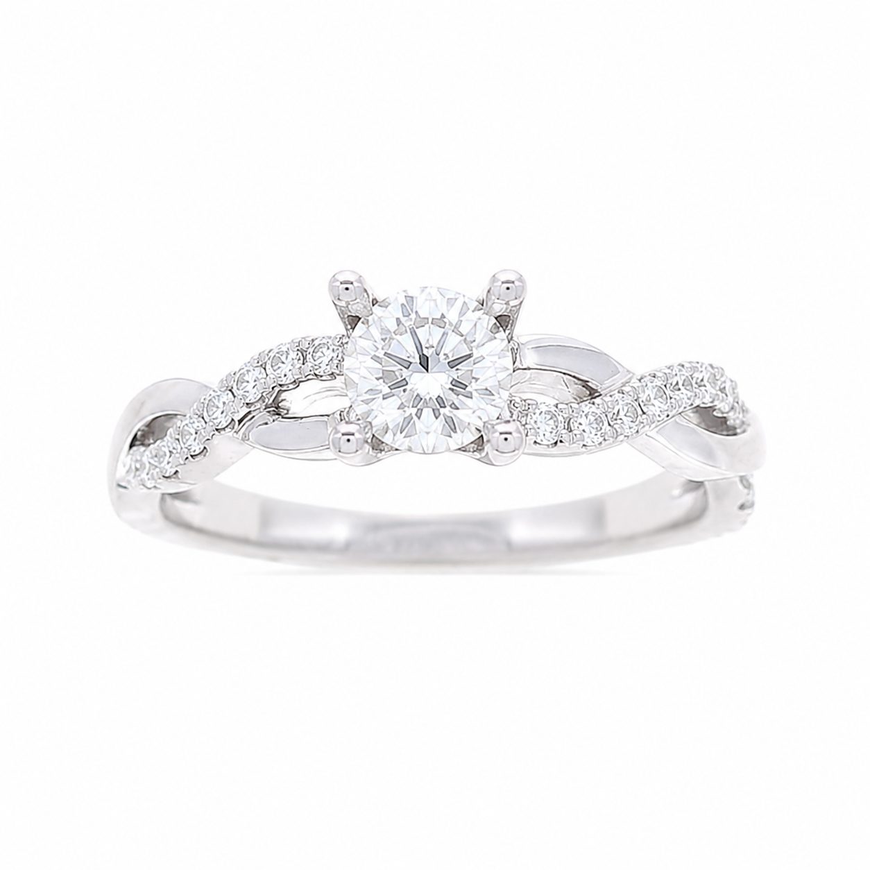 Ladies 14kt White Gold 0.19cts Diamond Infinity Engagement Ring Setting By Crown