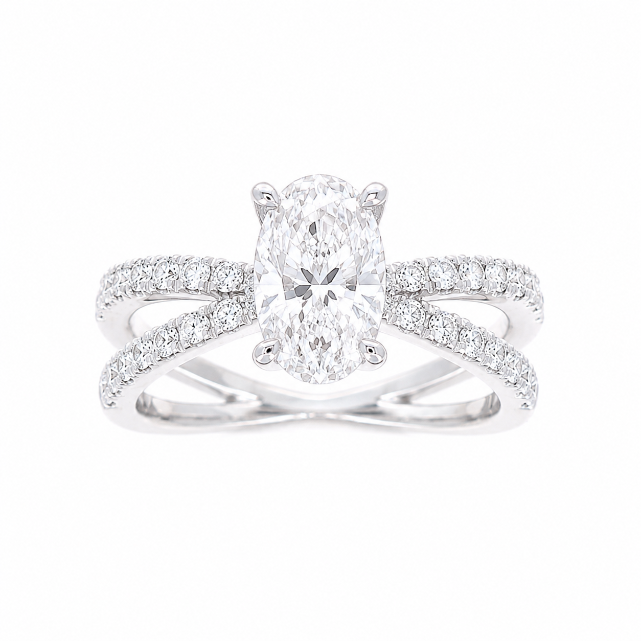 Ladies 14kt White Gold 0.45cts Diamond Engagement Ring Setting