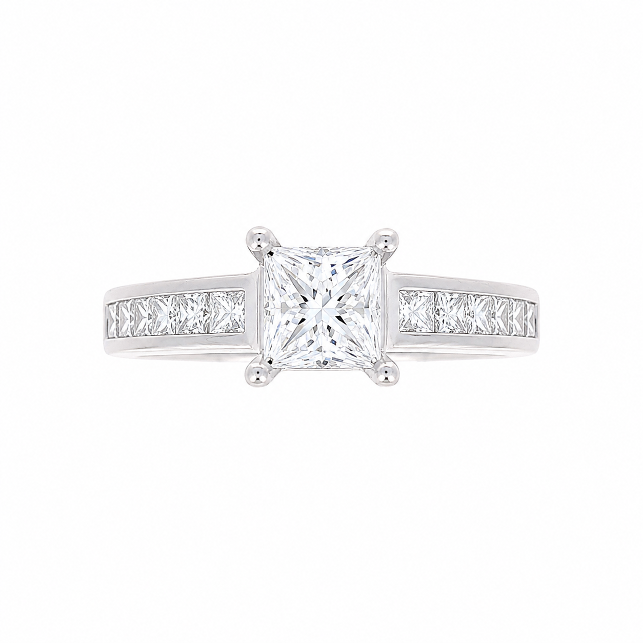 Ladies 14kt White Gold 0.42cts Princess Cut Diamond Engagement Ring Setting