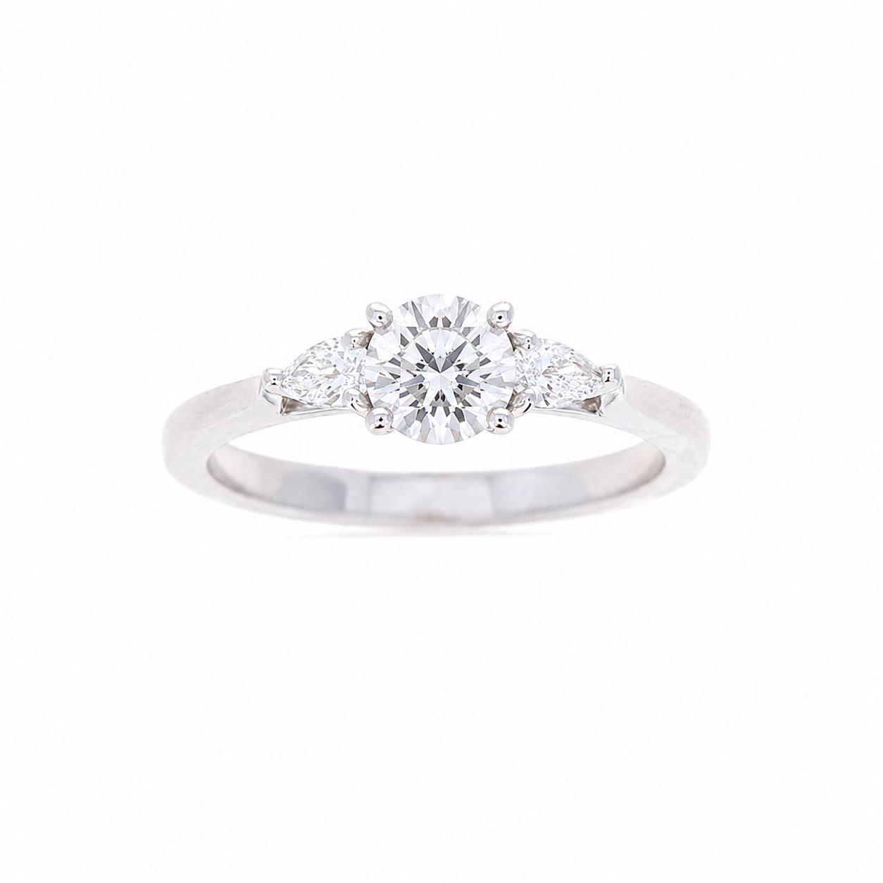 Ladies 14kt White Gold 0.20cts Pear Cut Diamond Engagement Ring Setting