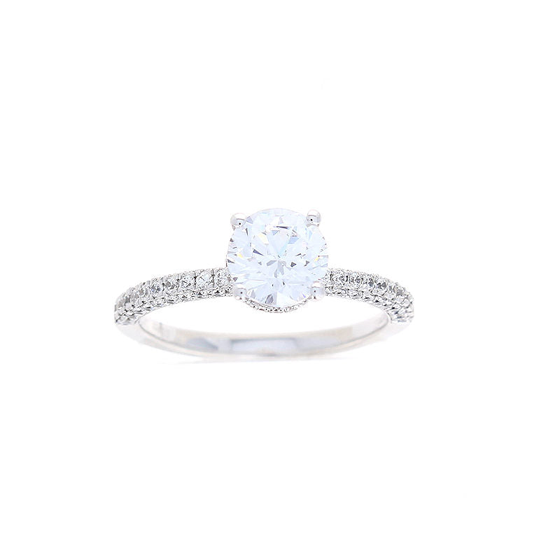 Ladies 18kt White Gold Round Diamond Engagement Ring Sample Setting By Simon G