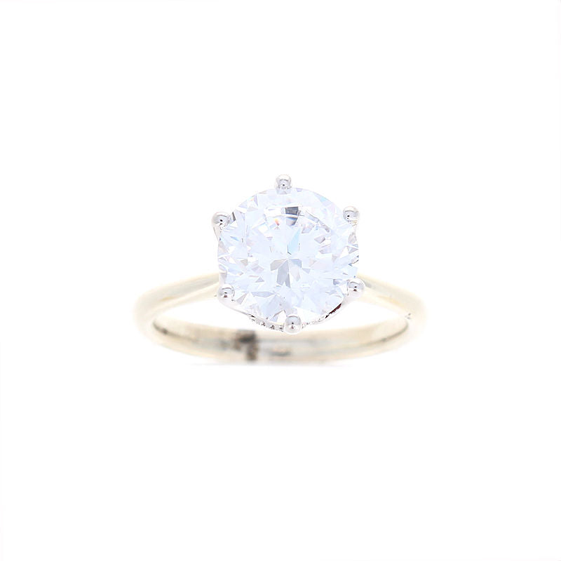 Ladies 18kt Two Toned Gold Round Diamond Engagement Ring Sample Setting By Simon G