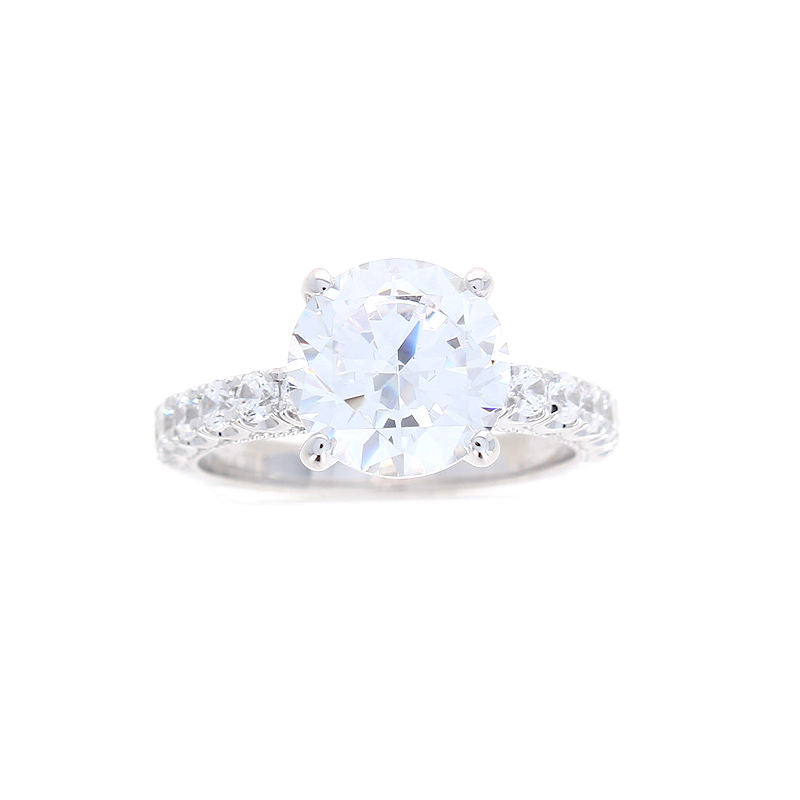 Ladies 14kt White Gold Round Diamond Engagement Sample Ring Setting