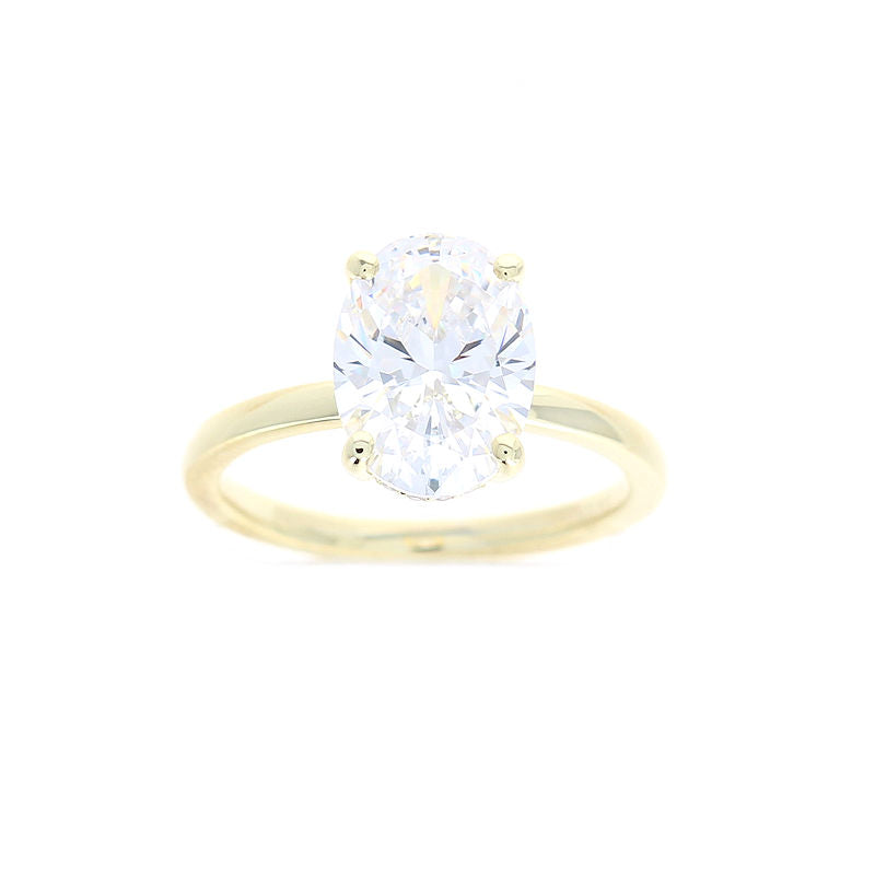 Ladies 14kt Yellow Gold Oval Diamond Engagement Ring Sample Setting