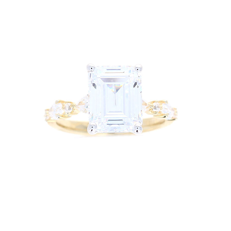 Ladies 14kt Yellow Gold Emerald Cut Diamond Engagement Ring Sample Setting