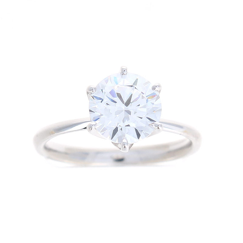 Ladies 14kt White Gold Tulip Prong Solitaire Engagement Ring Setting By Zeghani