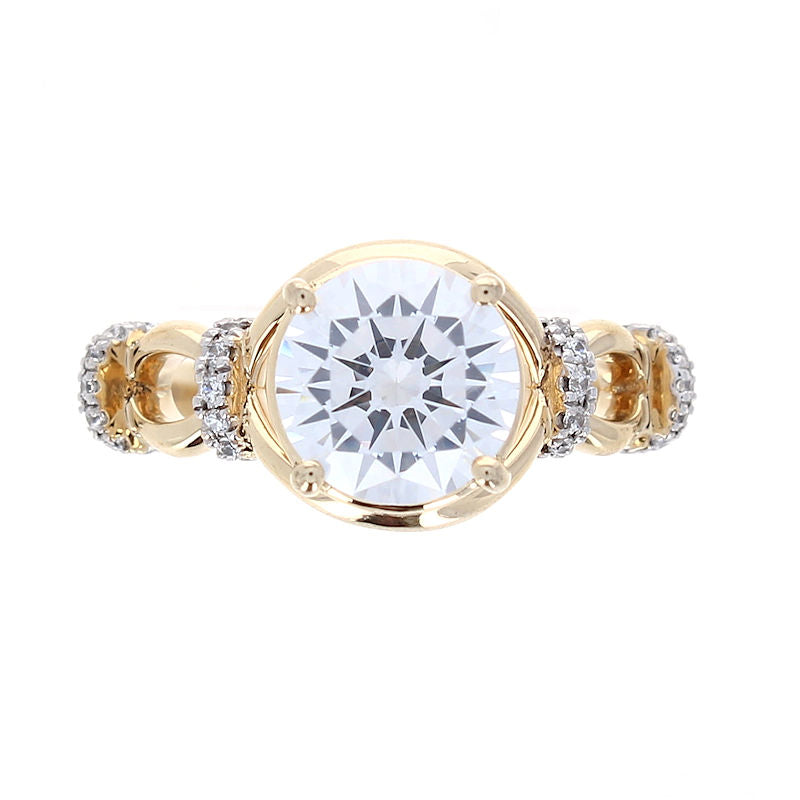 Ladies 14kt Two Tone 0.10cts Diamond Engagement Ring Setting By Zeghani