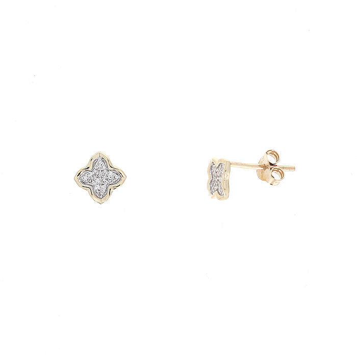 Ladies 14kt Yellow Gold 0.10cts Diamond Earrings